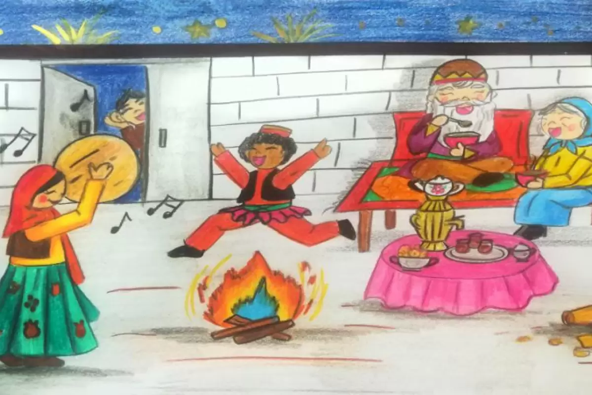 50نقاشی چهارشنبه سوری برای رنگ آمیزی کودکان+آموزش نقاشی