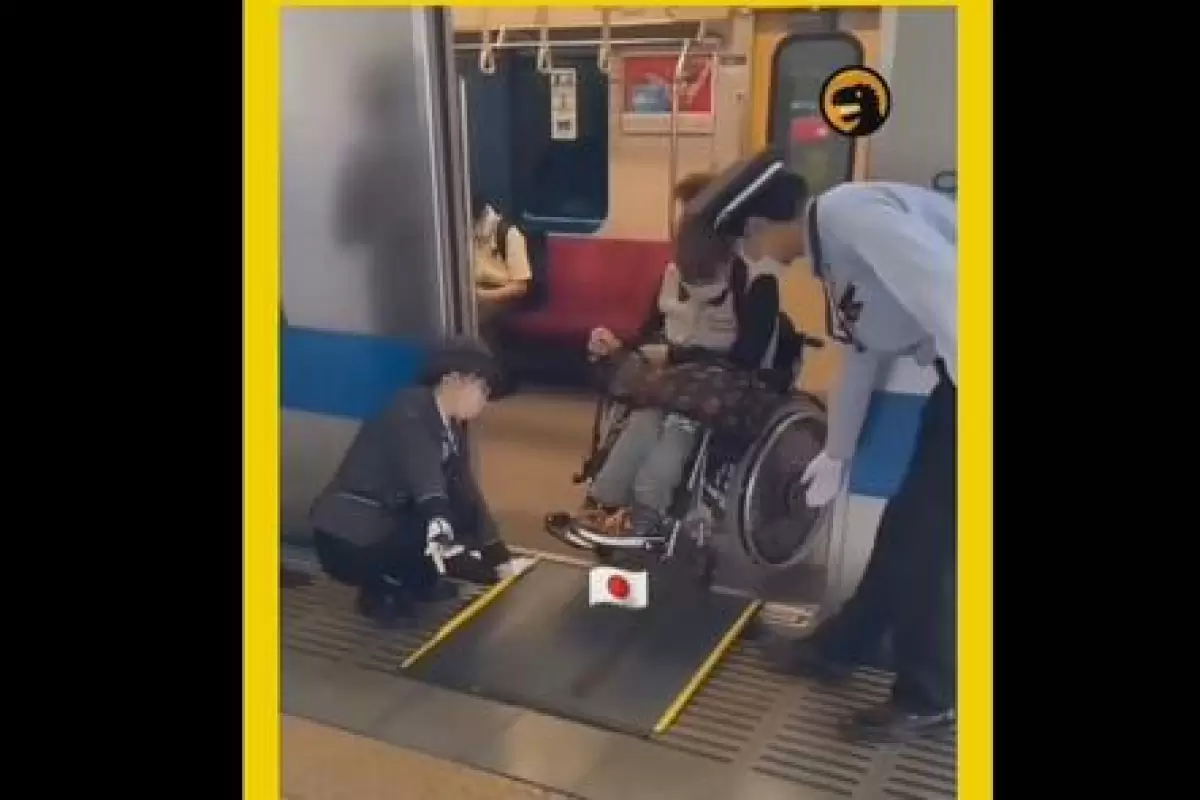 ( ویدیو) احترام ویژه به معلولین در متروی ژاپن