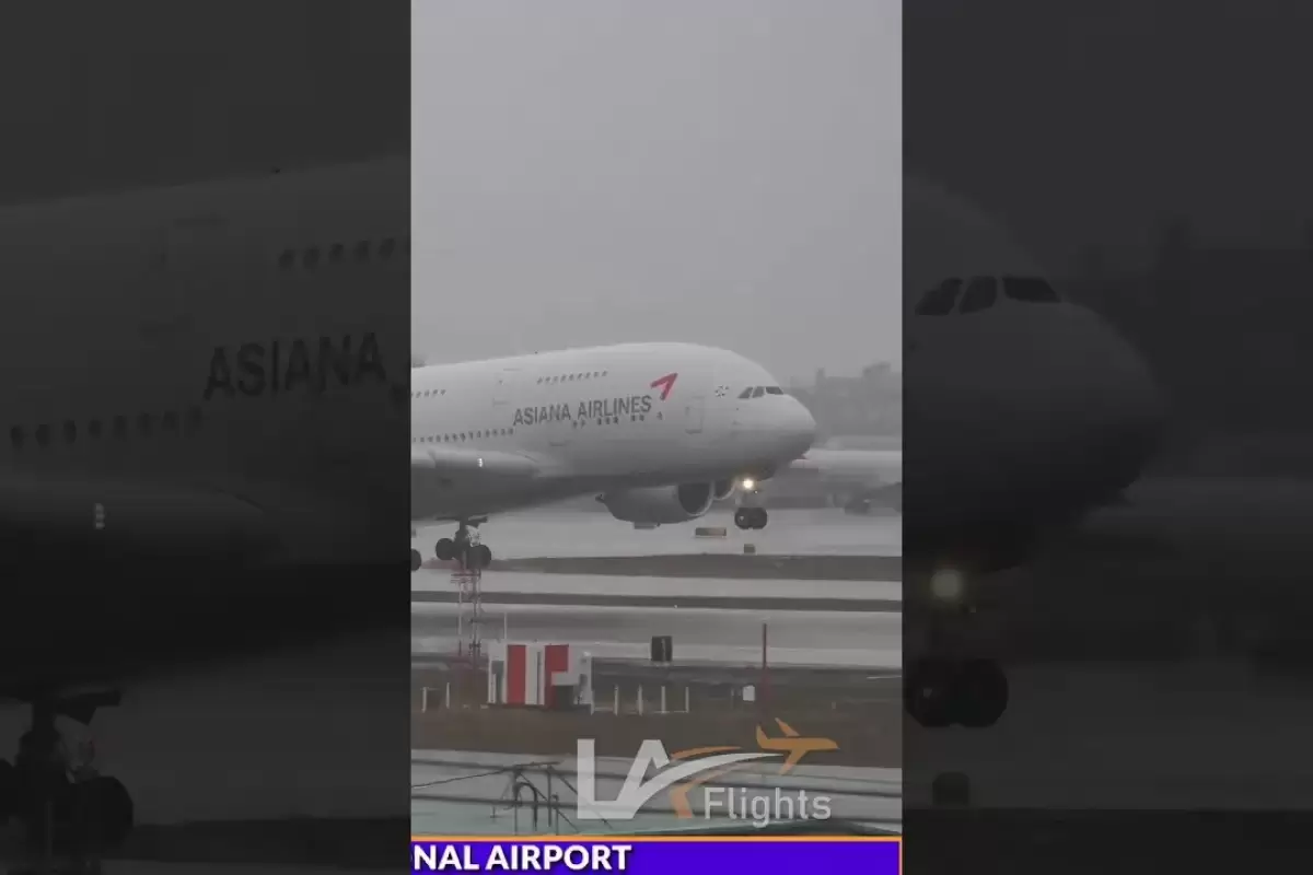 (ویدئو) فرود مقتدرانه ایرباس A380 بزرگترین هواپیمای مسافربری جهان در برف
