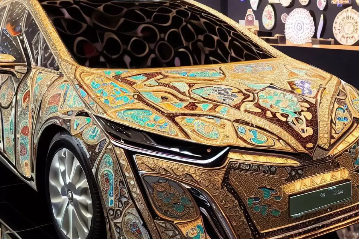 تصاویر جذاب هوش مصنوعی از خودروهایی با نقش و نگار ایرانی