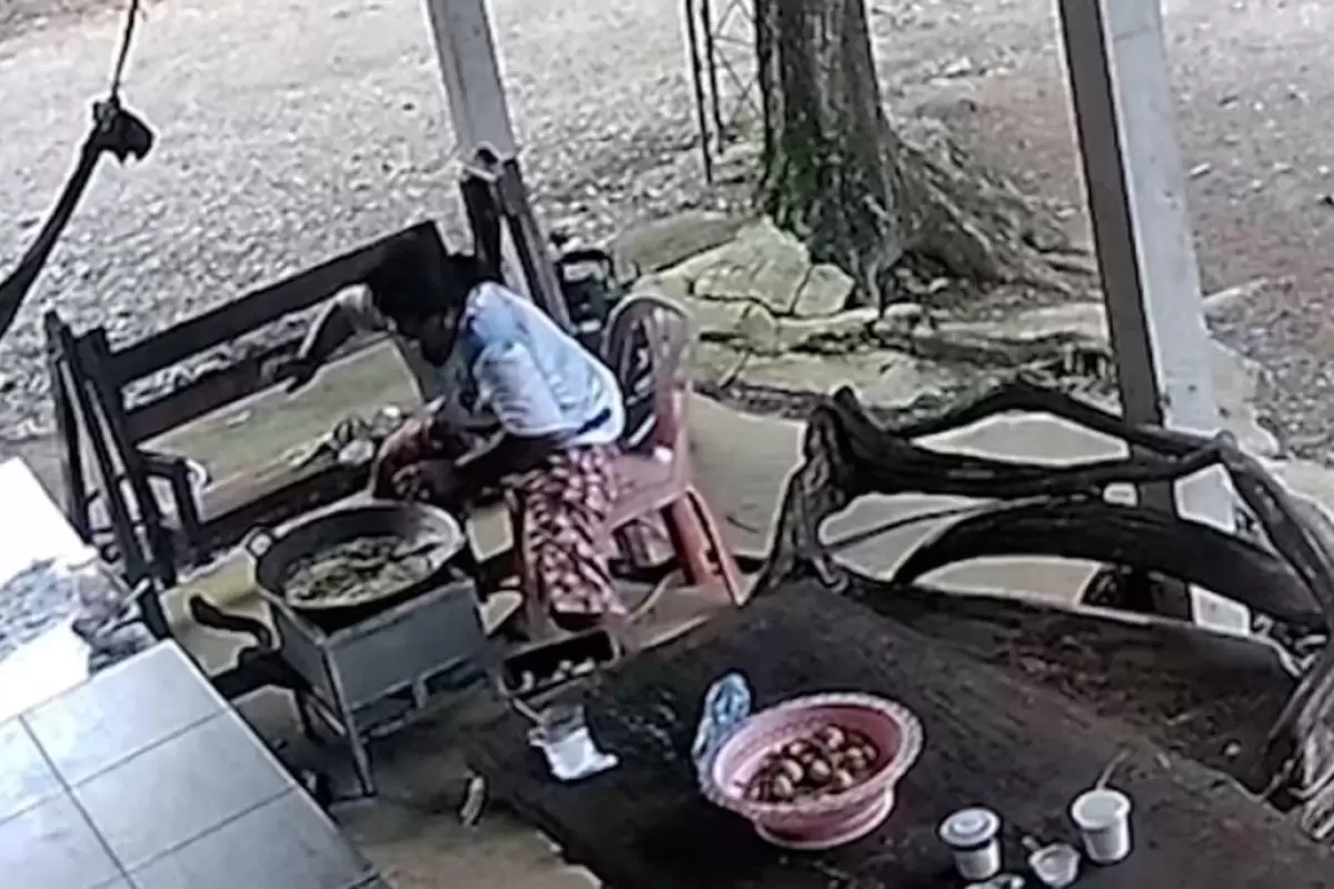 (ویدئو) حمله وحشتناک شاه کبرا به زن خانه‌دار در حال آشپزی