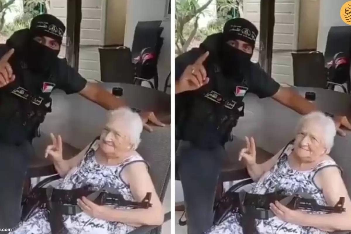 (ویدئو) واکنش متفاوت پیرزن اسرائیلی پس از اسیر شدن