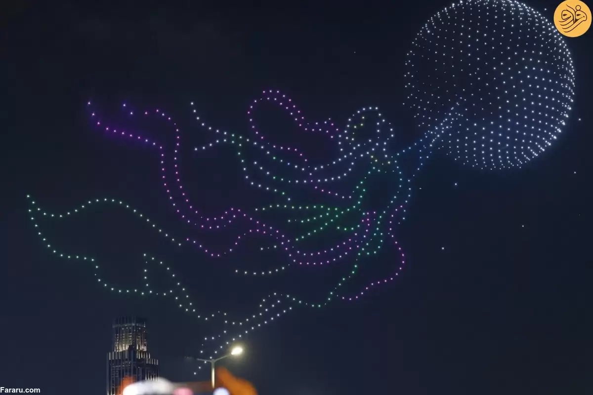 (ویدئو) نمایش دیدنی ۱۲۰۰ پهپاد در آسمان چین