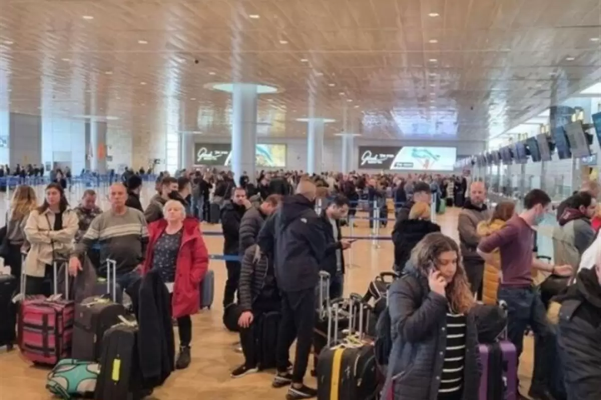 ببینید | ازدحام در فرودگاه بن‌گوریون اسرائیل توسط مردم برای فرار