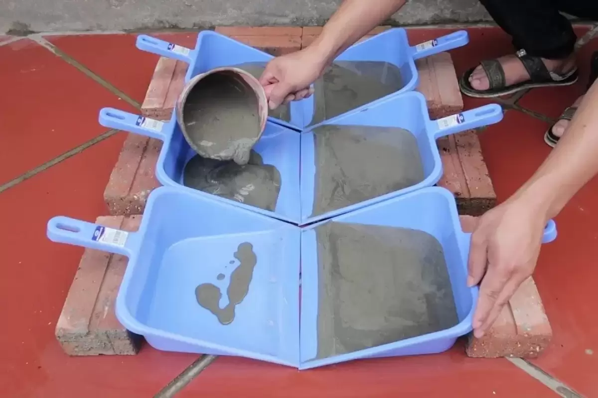 (ویدئو) یک روش ساده و حرفه ای برای ساخت گلدان سیمانی با کمک خاک انداز پلاستیکی