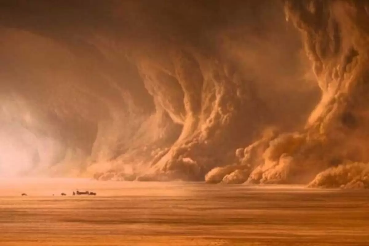 ببینید | تصویر هوایی شگفت‌انگیز از طوفان شن در مریخ