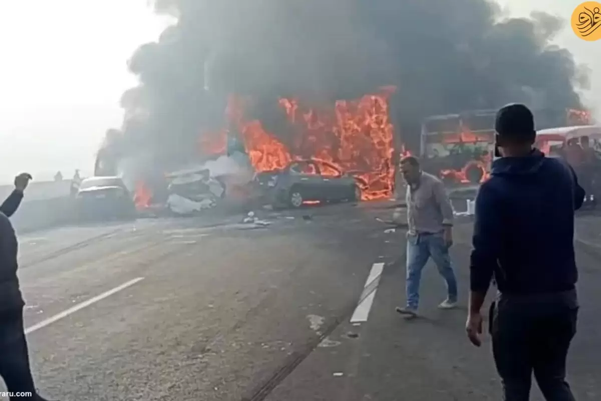 (ویدئو) تصادف جاده‌ای در مصر جان ۳۵ نفر را گرفت