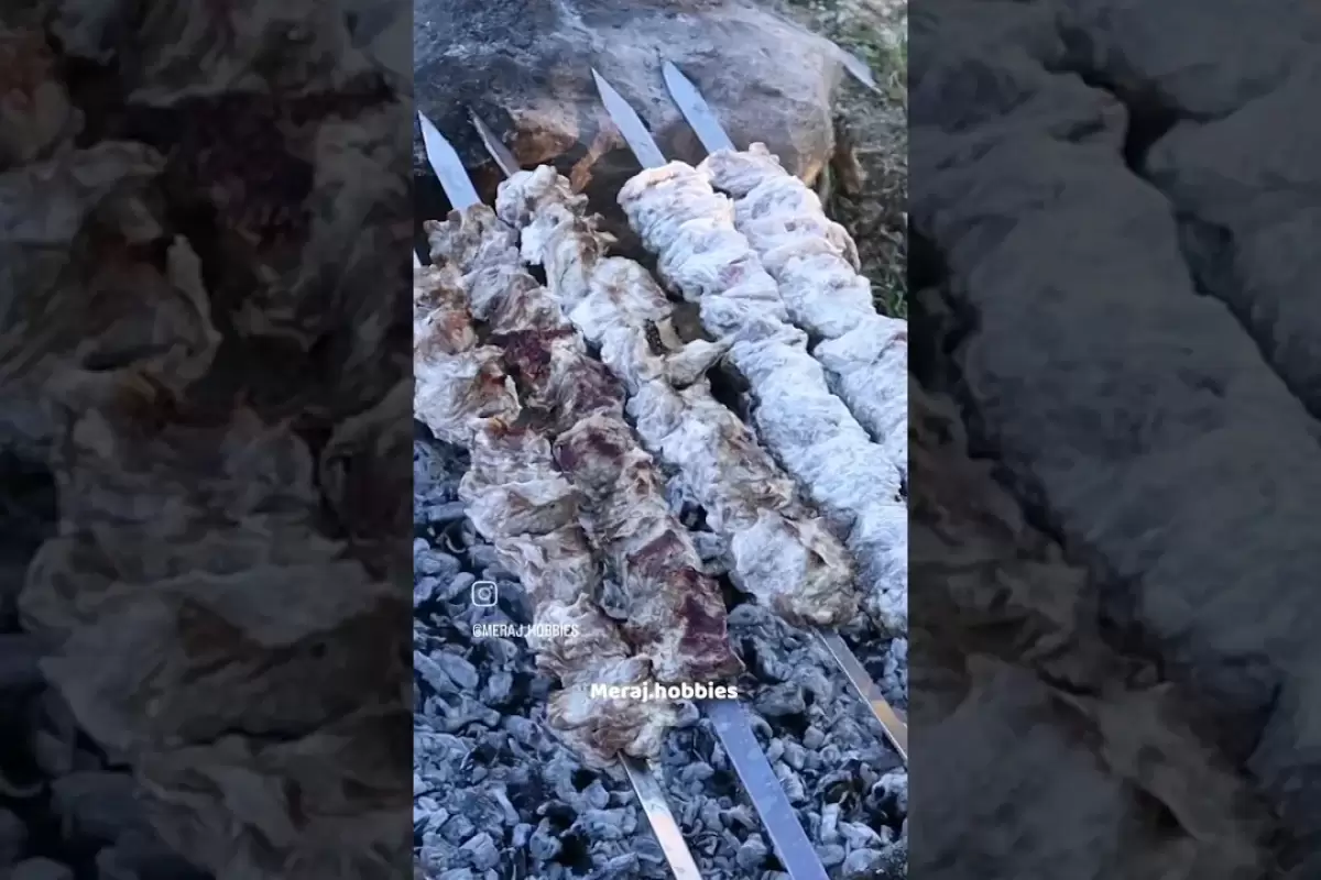(ویدئو) غذای روستایی؛ کباب لاری با گوشت گاو توسط آشپز مشهور ایرانی