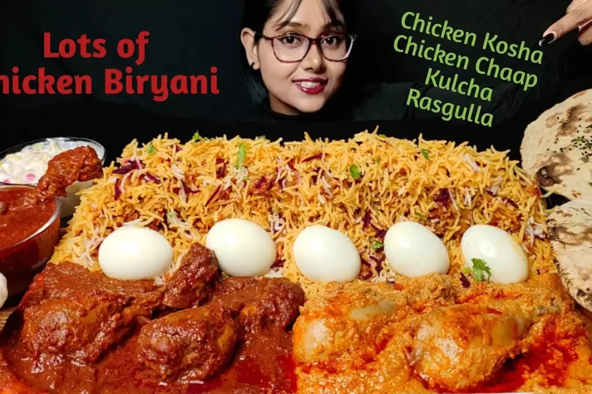 (ویدئو) غذا خوردن با صدا؛ خوردن متفاوت و جالب چلو مرغ به سبک دختر مشهور هندی