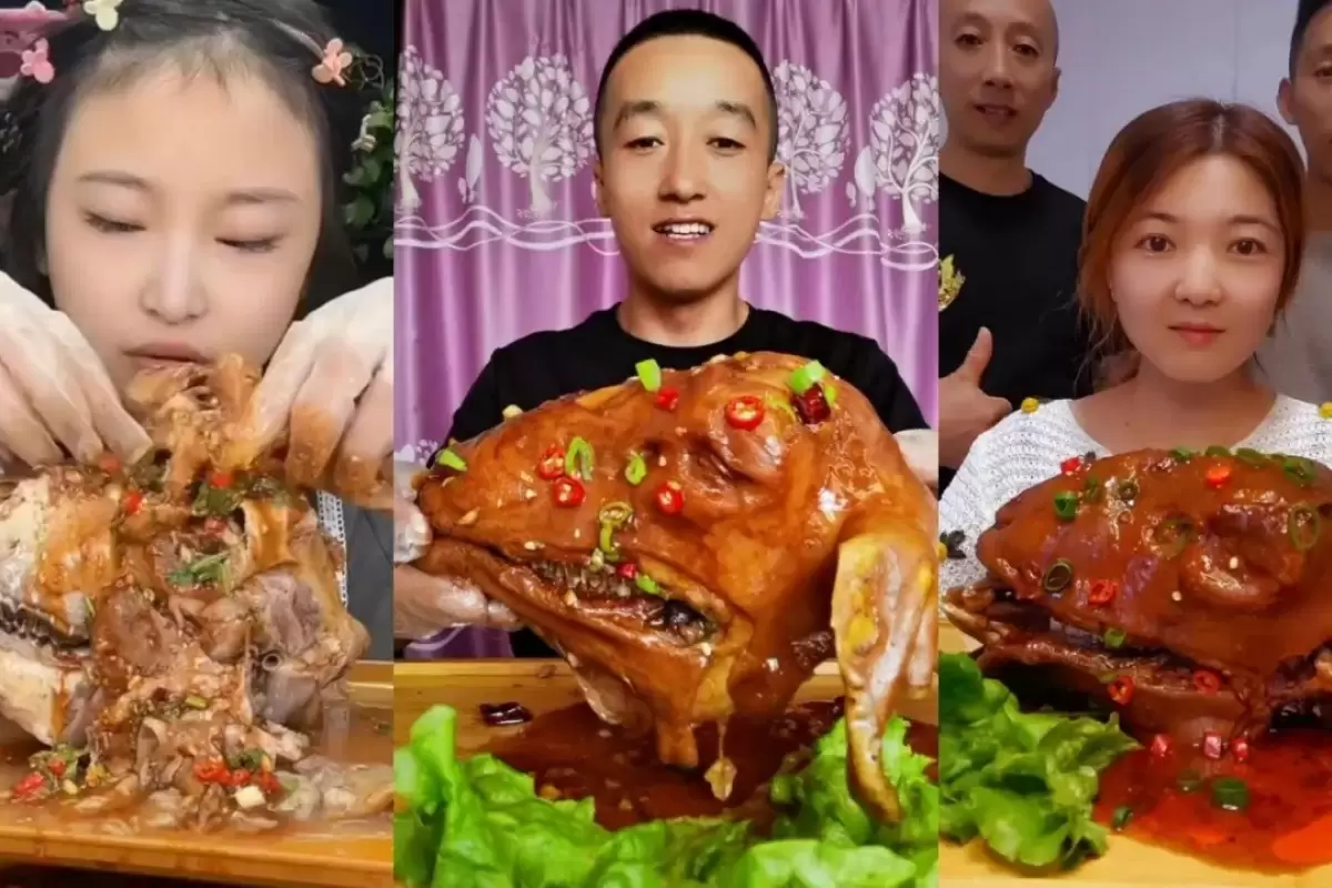 (ویدئو) غذا خوردن با صدا؛ مسابقه سه چهره مشهور چینی در خوردن کله پاچه