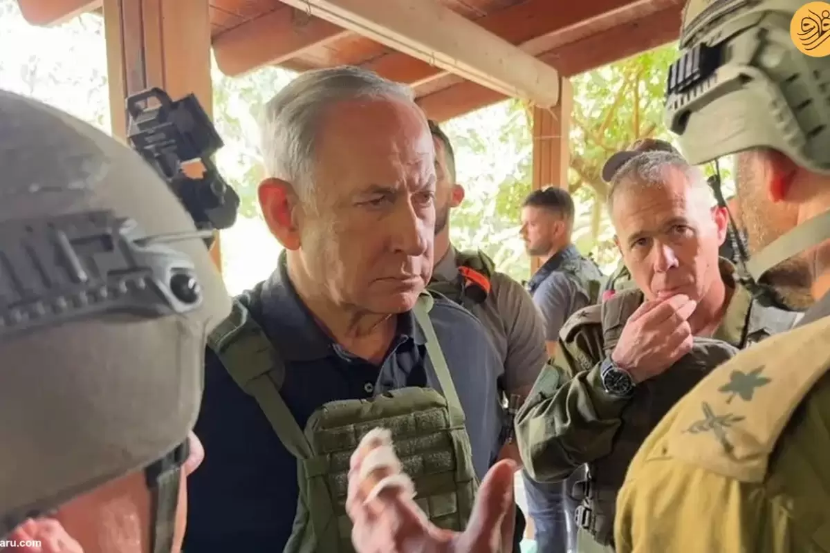 (ویدئو) نتانیاهو با جلیقه ضد گلوله به مرز غزه رفت
