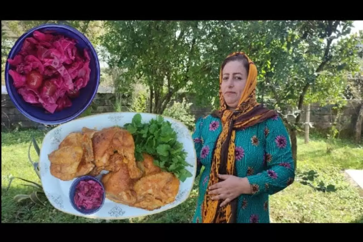(ویدئو) پخت پلو مرغ محلی به شیوه دیدنی و خاص یک بانوی روستایی گیلانی
