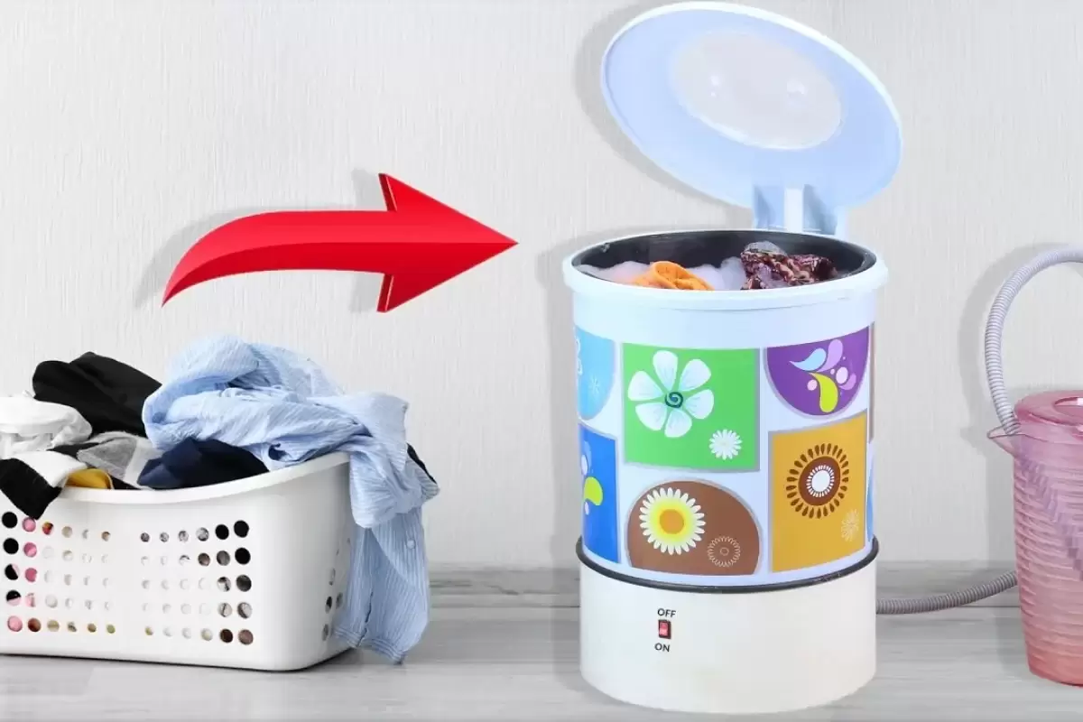 چگونه با سطل زباله پلاستیکی ماشین لباسشویی کوچک بسازیم؟