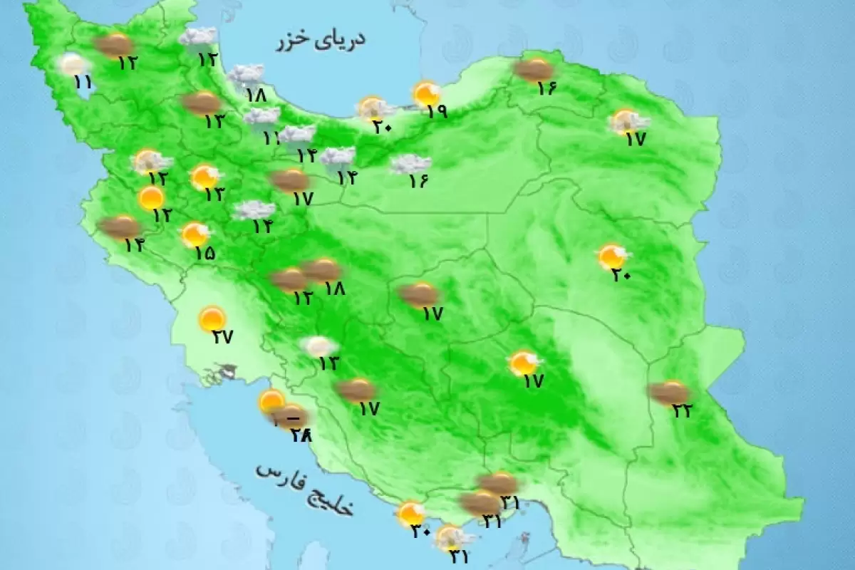 وضعیت آب و هوا، امروز ۱۳ آبان ۱۴۰۲/ بارش باران در بیشتر استان‌ها