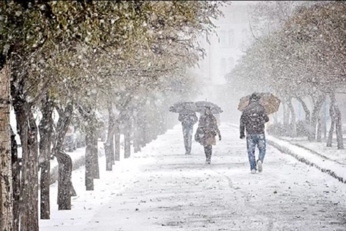 (ویدیو) بارش برف پاییزی در تبریز