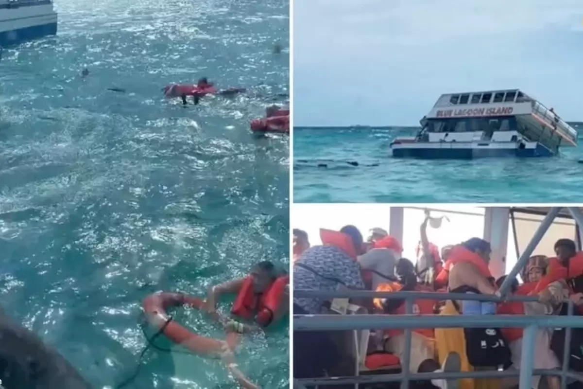 (ویدئو) لحظه واژگونی یک قایق گردشگری با ۱۰۰ سرنشین