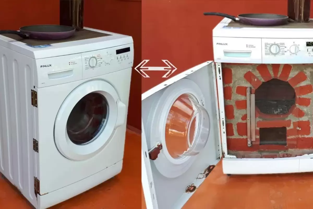 (ویدئو) لباسشویی قدیمی سوخته را با این ترفند به اجاق ذغالی شگفت انگیز تبدیل کنید