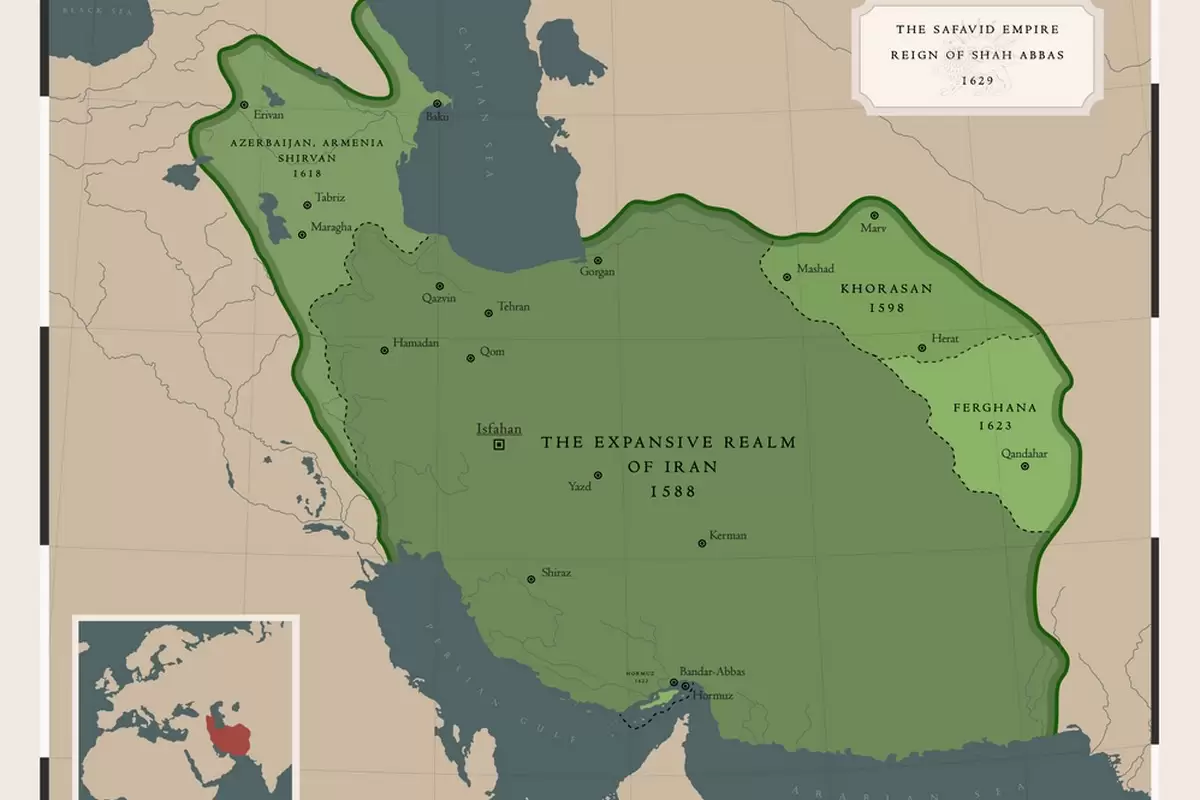 (عکس) نقشه ایران عصر صفوی