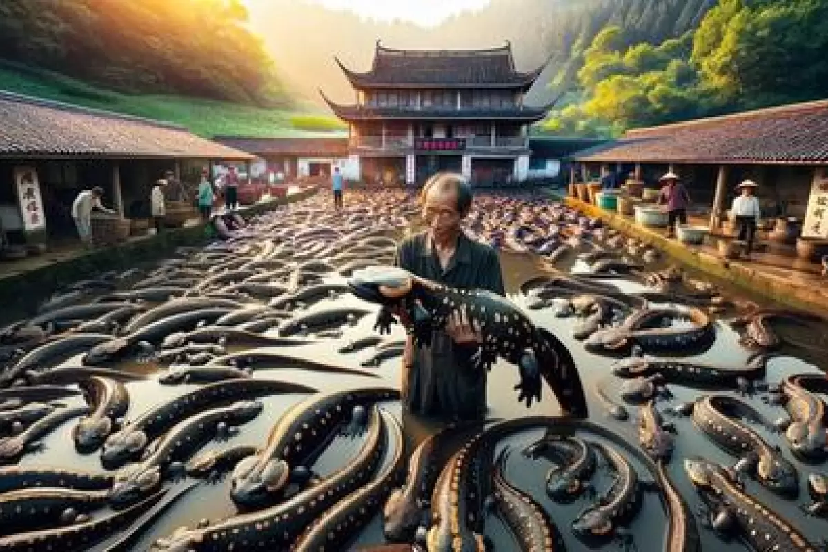 (ویدئو) مزرعه تولید سمندر در چین  را ببینید؛ چینی ها گوشت این حیوان را هم می‌خورند