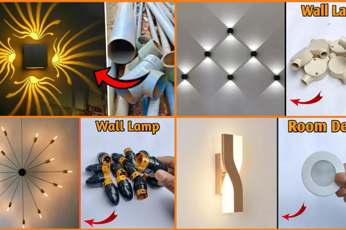 (ویدئو) 4 ایده ساده و خلاقانه برای ساخت چراغ دیواری آنتیک با لوله پلیکا