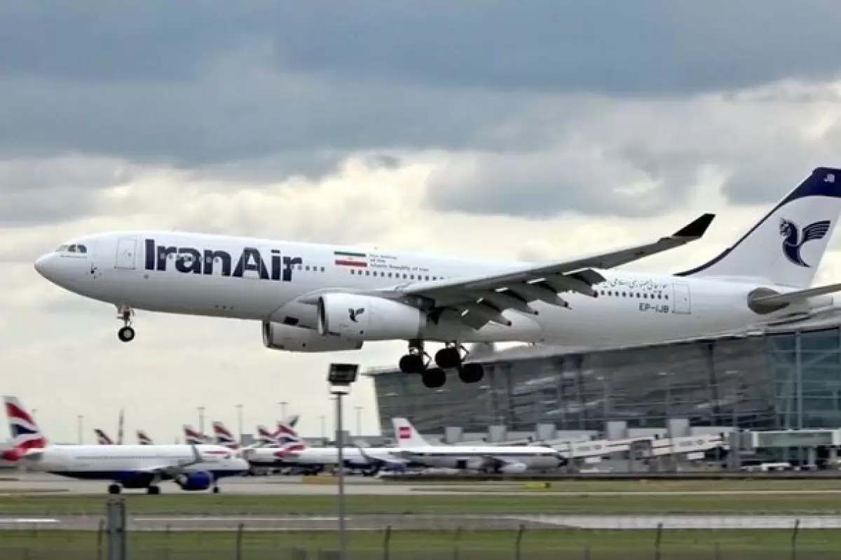 ببینید | لحظه فرود پرواز ایران ایر در طوفان دیروز فرودگاه لندن