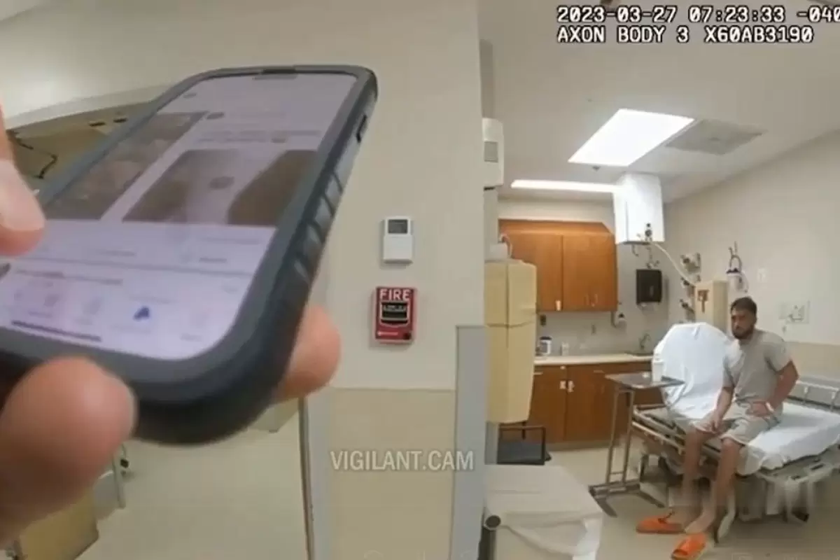 (ویدئو) فرار نافرجام یک مجرم از روی تخت بیمارستان