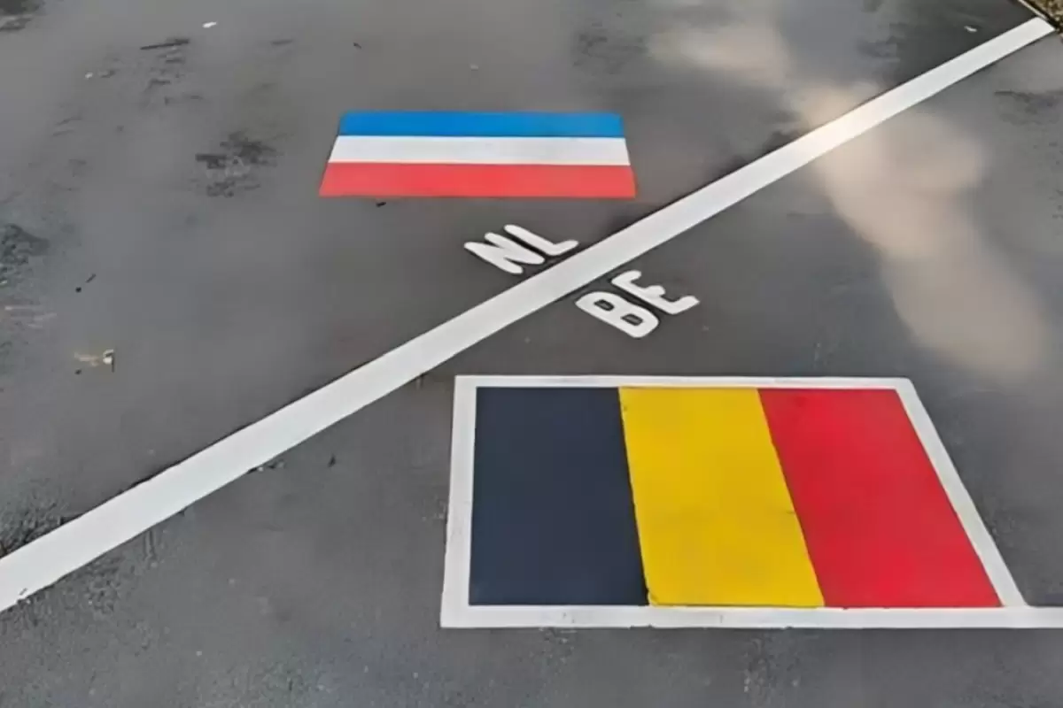 (ویدئو) مرز جالب بلژیک و هلند