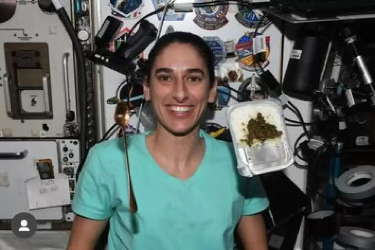 قرمه سبزی خوردن یاسمین مقبلی در فضا