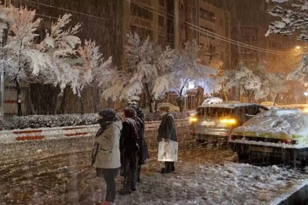 ببینید | هم اکنون بارش شدید برف نیاوران تهران