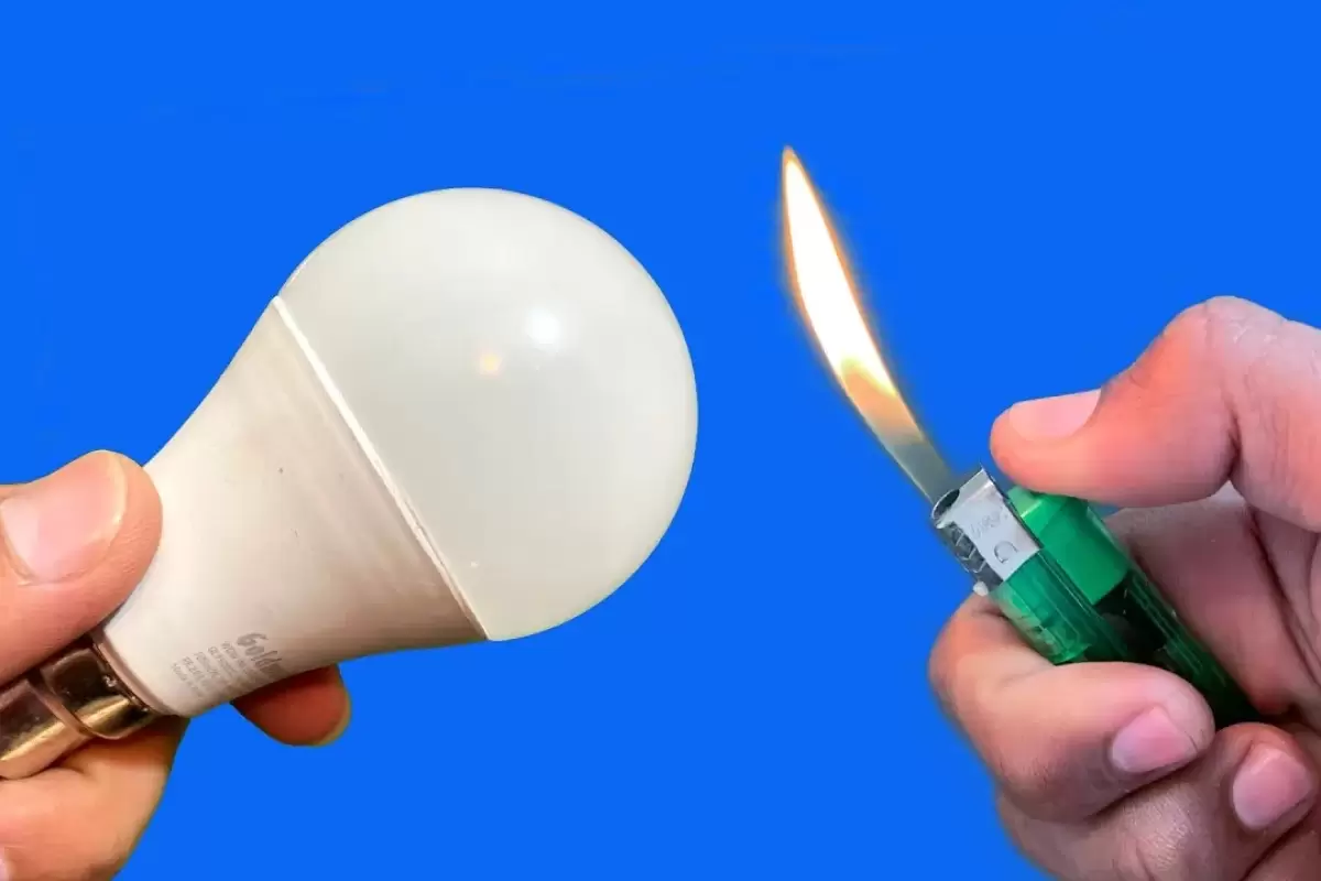 (ویدئو) نحوه تعمیر لامپ ال ای دی (LED) با فندک به روش برقکار آمریکایی