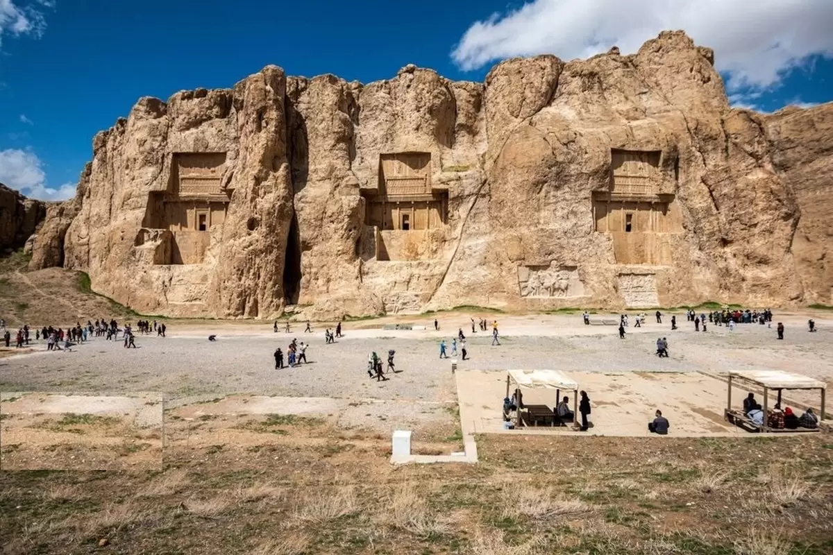 (ویدئو) بارش باران و پدیدارشدن آبشار در نقش رستم