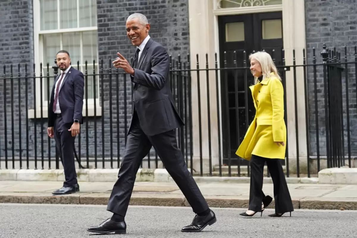ببینید | لحظه خروج باراک اوباما از خانه ریشی سوناک در پی یک ملاقات خصوصی