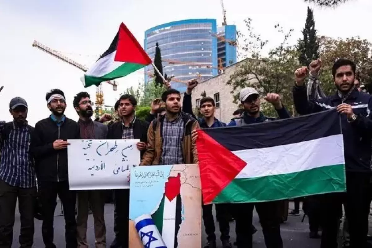 تجمع مقابل سفارت اردن در تهران به نشانه اعتراض