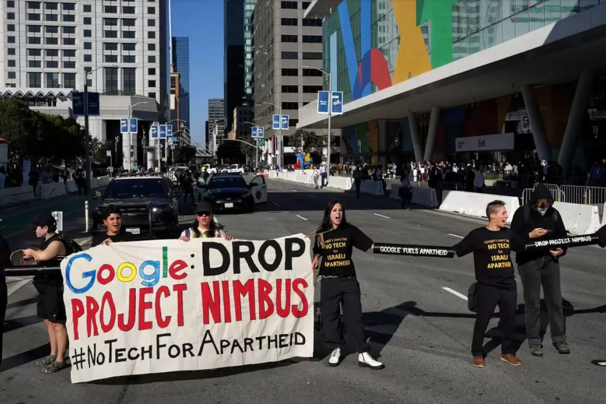 (ویدئو) اعتراض کارکنان گوگل به حمایت این شرکت از اسرائیل