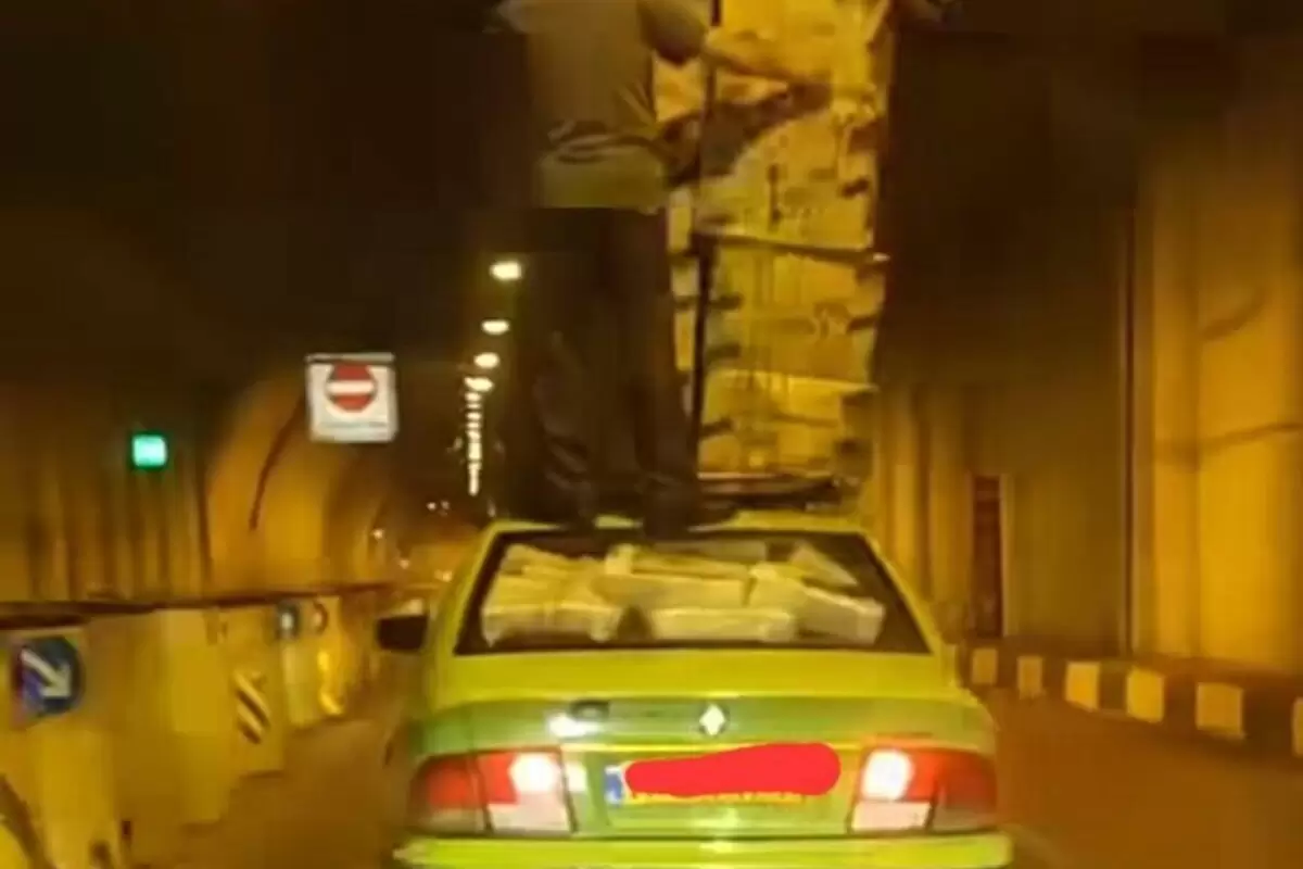 (ویدئو) واکنش تاکسیرانی به فیلم حمل بار عجیب یک تاکسی