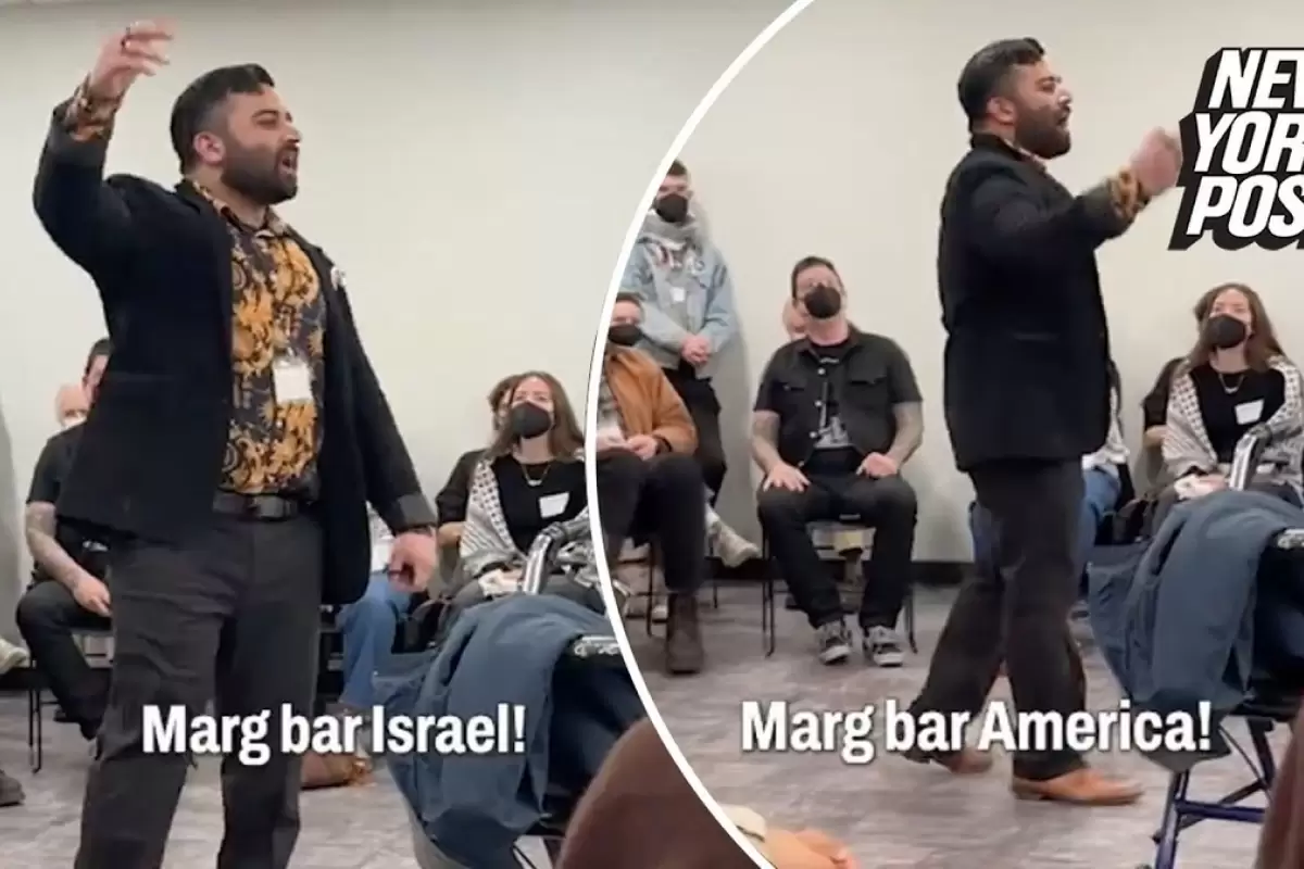 (ویدئو) آموزش سردادن «مرگ بر اسرائیل» و «مرگ بر آمریکا» به زبان فارسی به آمریکایی‌ها