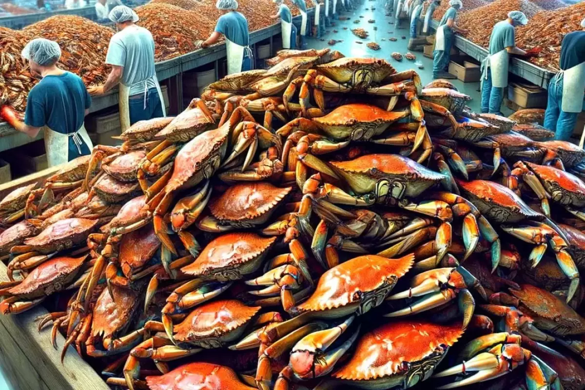 (ویدئو) نحوه صید و پردازش میلیاردها خرچنگ بزرگ در آمریکا
