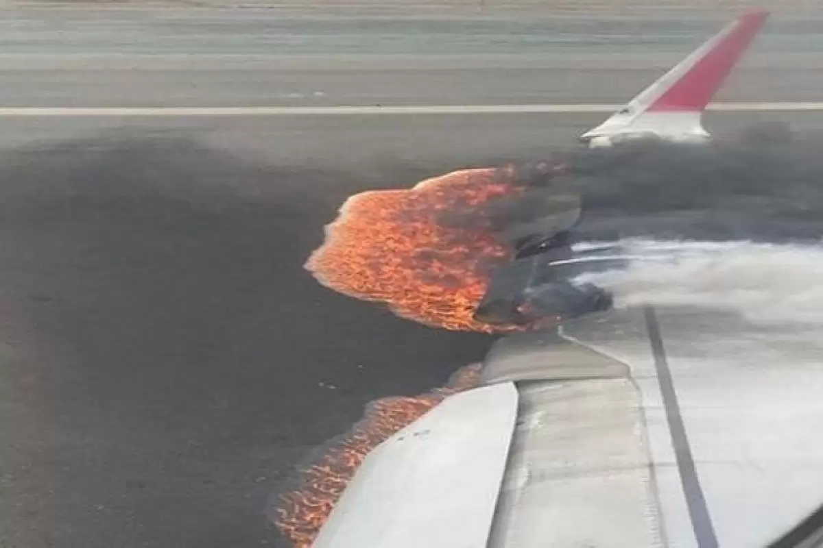 ببینید | لحظه وحشتناک برخورد هواپیمای ایرباس با ماشین آتش‌نشانی روی باند؛ آتش گرفتن هواپیما