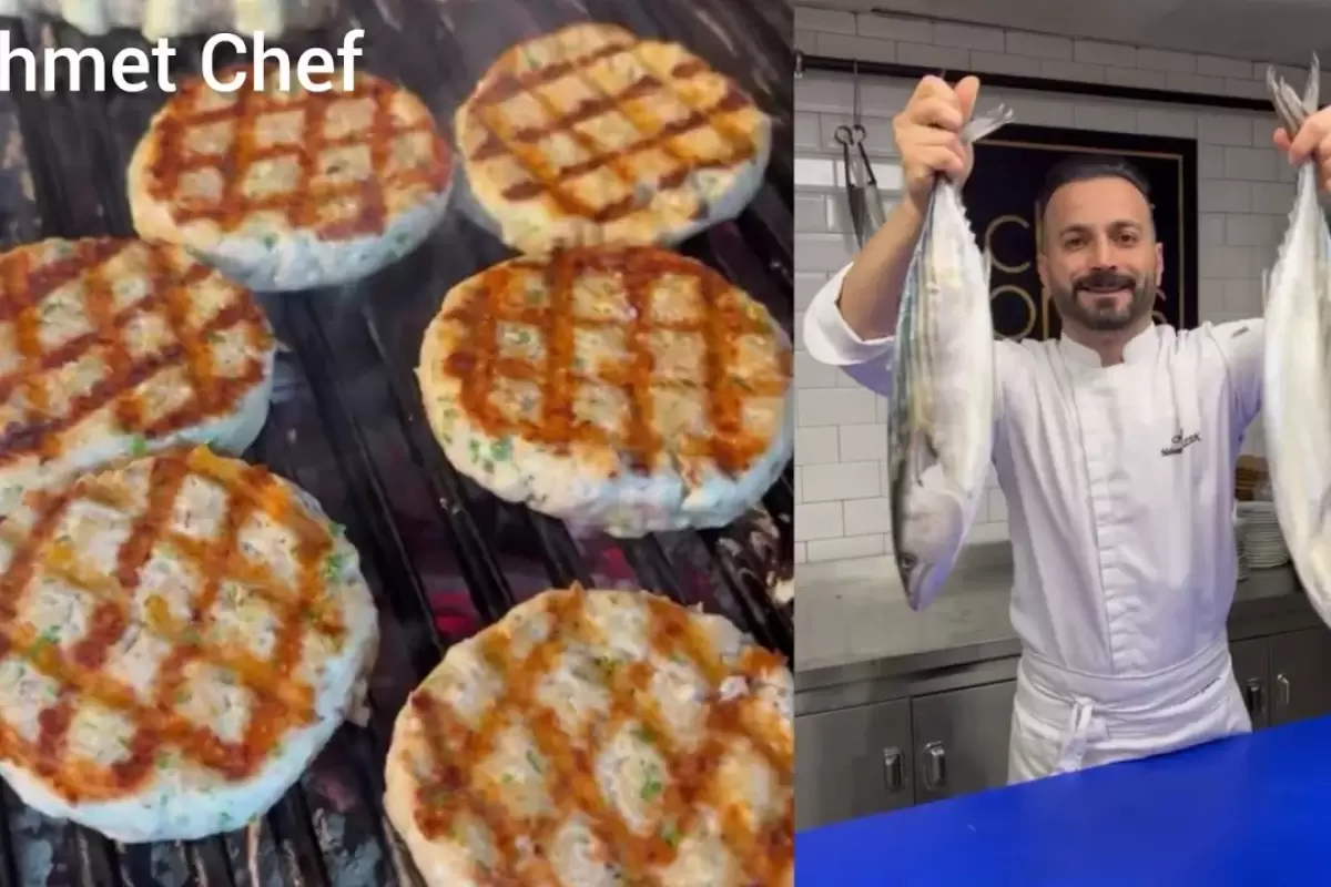 (ویدئو) فرآیند پخت همبرگر ماهی به سبک سرآشپز مشهور ترکیه ای