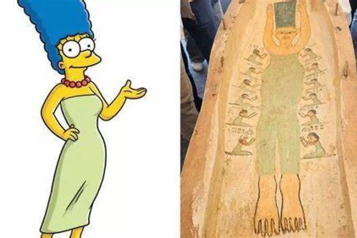(تصاویر) شخصیت کارتون «سیمپسون‌ها» روی تابوت مومیایی ۳.۵۰۰ ساله مصری!