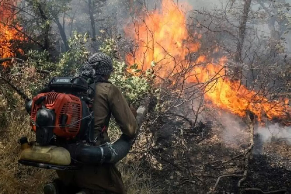 آتش‌سوزی گسترده در جنگل‌ها و مراتع کوه سیاه چاروسا کهگیلویه