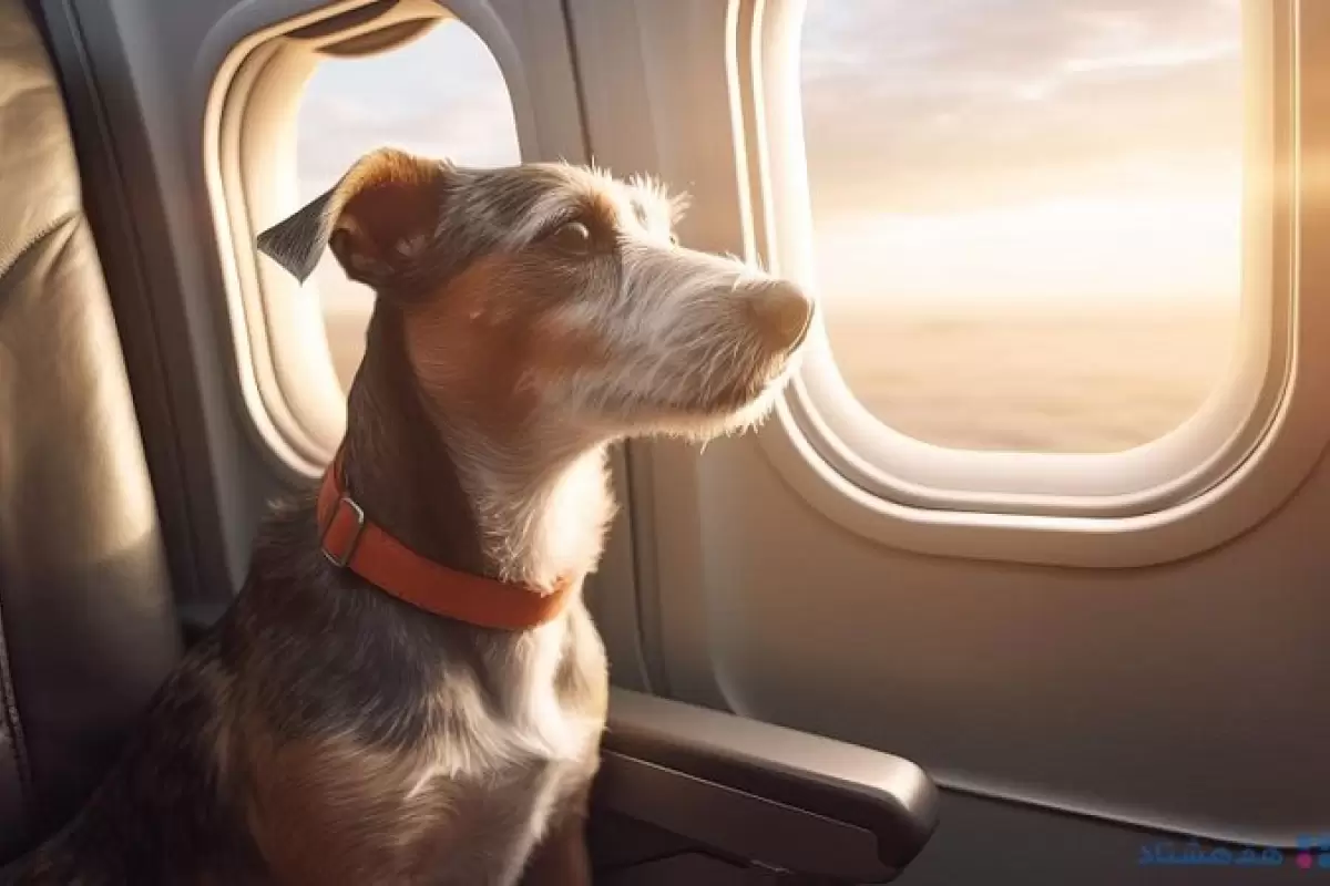 ببینید | حضور عجیب یک سگ بزرگ داخل هواپیما!