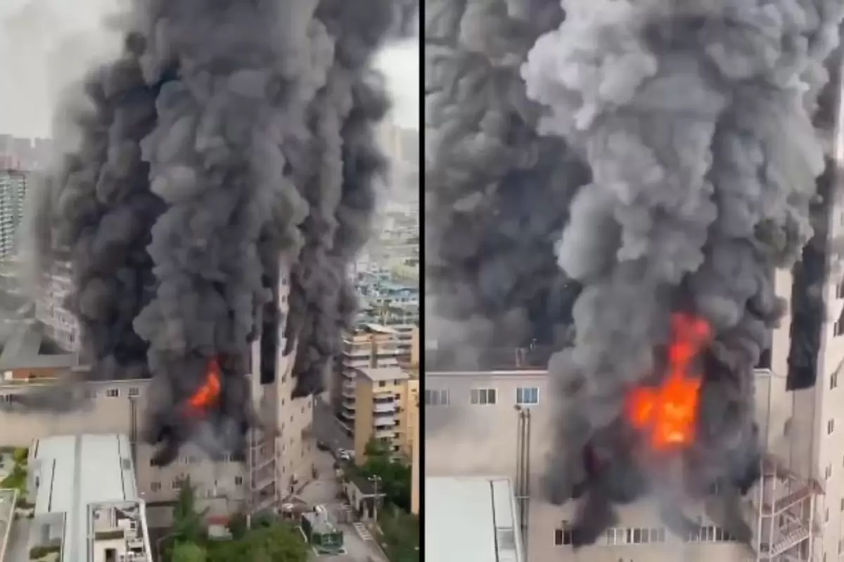 (ویدئو) آتش‌سوزی مرگبار در یک مرکز خرید در چین
