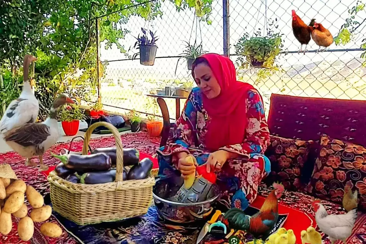 (ویدئو) پخت کتلت در  زاگرس به روش یک بانوی روستایی