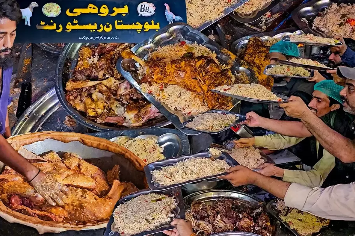 (ویدئو) غذای خیابانی در پاکستان؛ پخت چلو گوشت بز و چلو دنده گوسفند