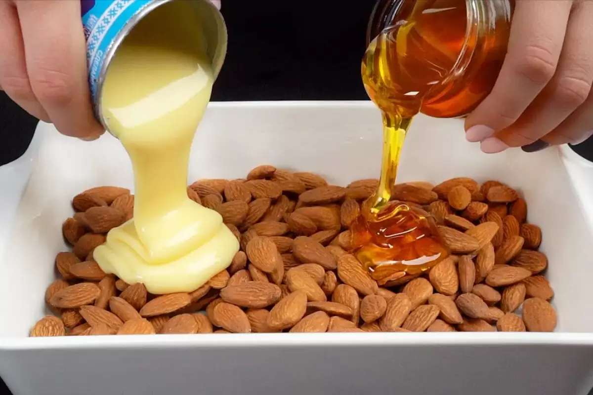 (ویدئو) با بادام، عسل و شیر غلیظ این دسر لهستانی را درست کنید!