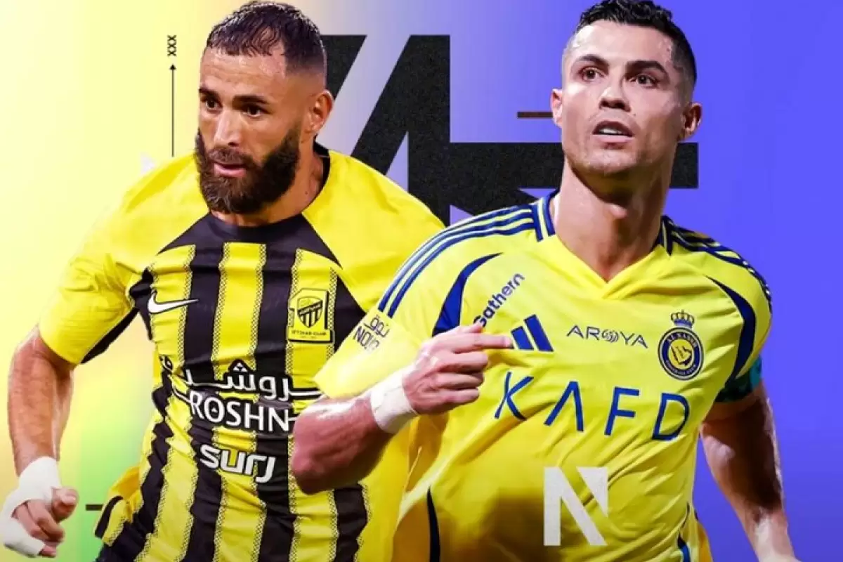 ببینید | برخورد گرم رونالدو و بنزما در دیدار النصر و الاتحاد