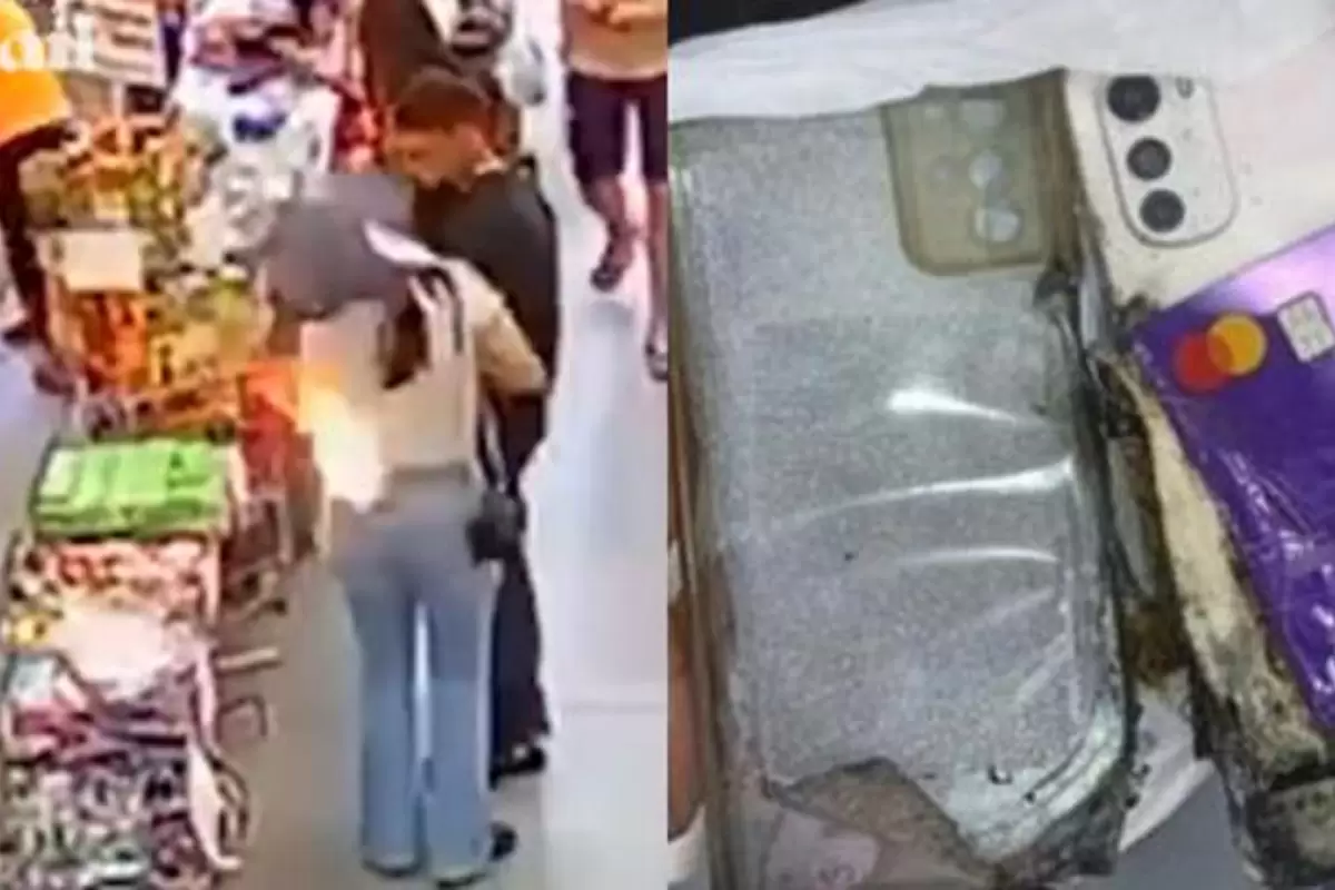 (ویدئو) لحظه منفجر شدن موبایل در جیب زن جوان