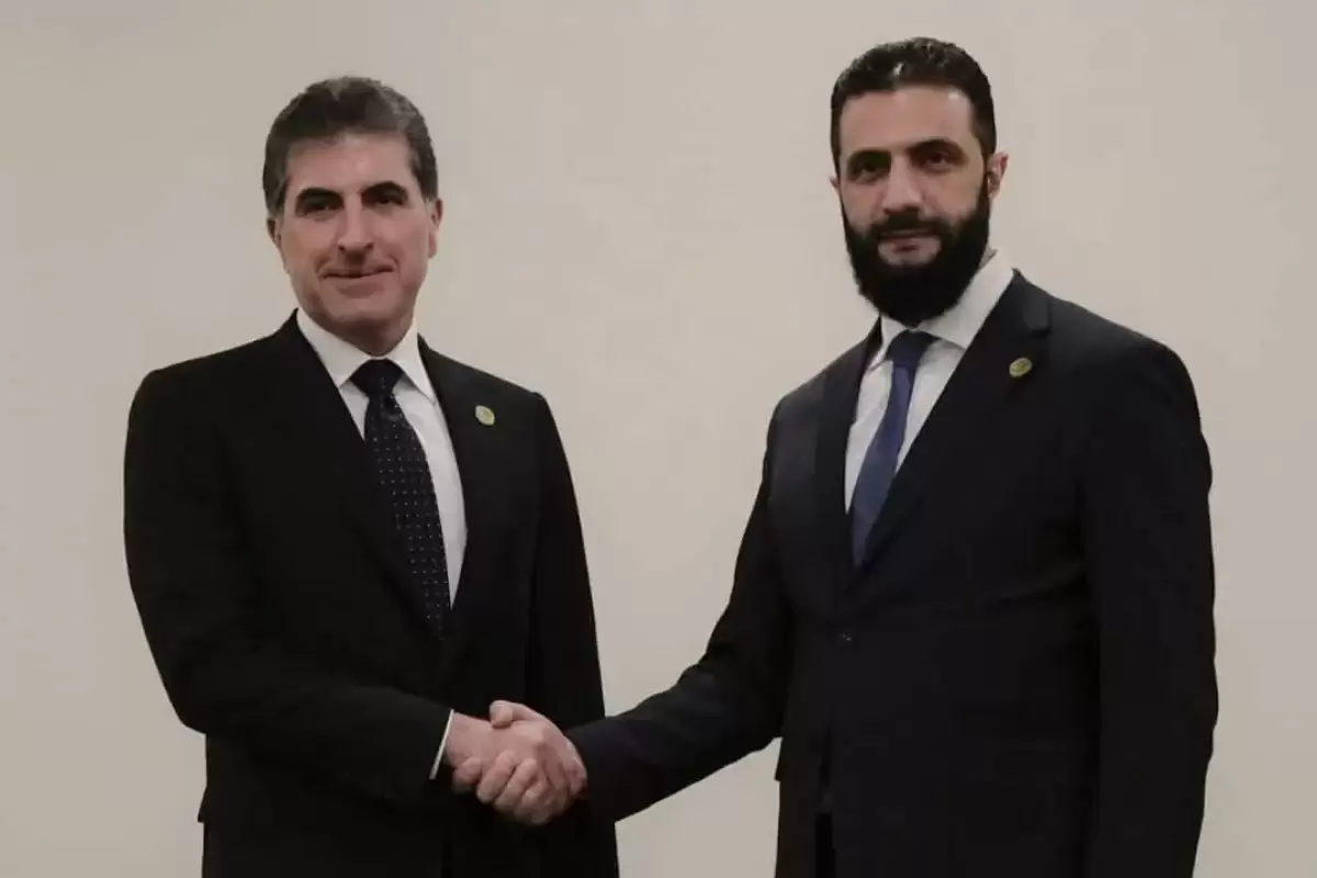 دیدار رئیس اقلیم کردستان عراق با رئیس دولت موقت سوریه