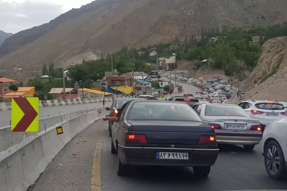 محور کندوان مسدود شد/ ترافیک سنگین در هراز